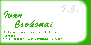 ivan csokonai business card